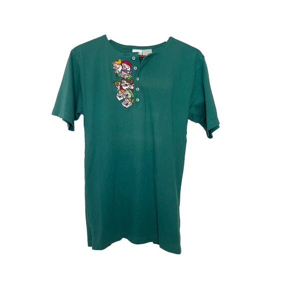 The Disney Store The Seven Dwarfs Team 1/4 Button Down Tee Unisex Small Flaw - Picture 1 of 9
